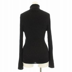 23区 24AW シアーラメタートル ニット 長袖 リブニット セーター ラメ糸 38 黒 ブラック KRWOCA0362