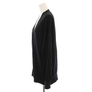 23区 24SS スビンハイツイストコットン カーディガン ニット Vネック 長袖 38 黒 KRWOCM0459