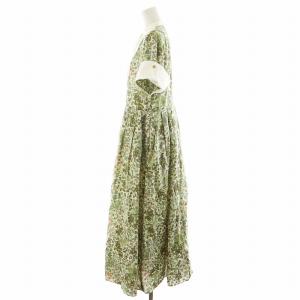 SEVEN TEN by MIHO KAWAHITO 24SS リバティプリントロングワンピース 花柄 S グリーン ホワイト 8S510