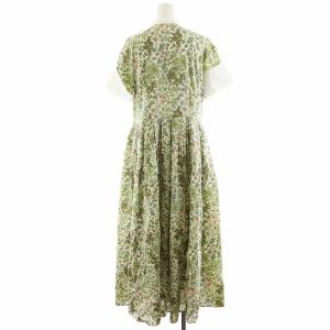 SEVEN TEN by MIHO KAWAHITO 24SS リバティプリントロングワンピース 花柄 S グリーン ホワイト 8S510