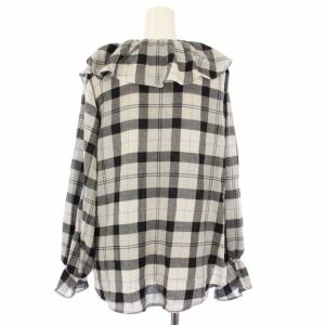 Grace Class ボイルラメチェックブラウス プリーツスカート セットアップ 36 白 黒 紫 /TK