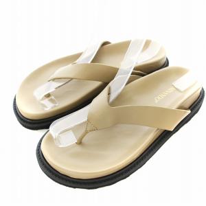 THONG SLIDES トングサンダル レザー 7 24cm グレージュ 2216W /KU