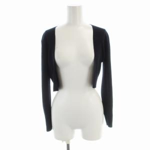 カーディガン ボレロ ニット リブ 長袖 絹 シルク XS 紺 ネイビー KRTONZ0420 /EE