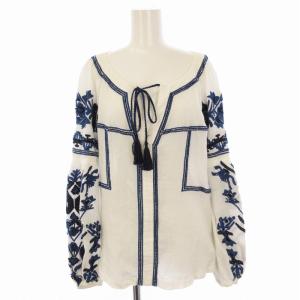 シャツ ブラウス 長袖 刺繍 36 白 ホワイト 17147024 /EE