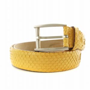 ベルト パイソン型押し レザー 115 ベージュ
