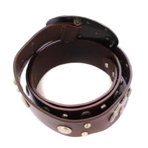 DOLCE&GABBANA バックルベルト レザー ロゴ 茶 ブラウン /BB