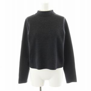 ANAYI 23AW セットアップ ニット カットソー 長袖 フレアスカート ひざ丈 パール ハイネック ウール 38
