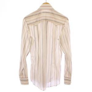 GUCCI カジュアルシャツ 長袖 レギュラーカラー ストライプ柄 38/15 ベージュ /BB