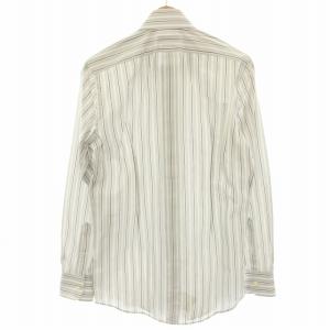 DOLCE&GABBANA Slim Fit ワイシャツ カッターシャツ 長袖 ストライプ 39 グレー 白 ホワイト G5233T