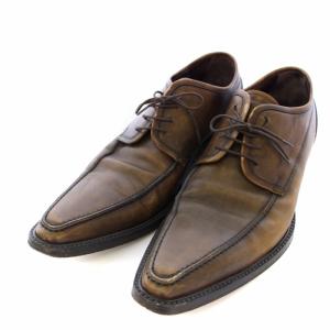 ビジネスシューズ スクエアトゥ レザー 7 茶 /TK