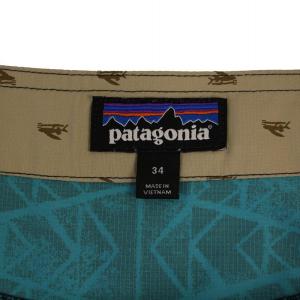 Patagonia ショートパンツ 総柄 34 水色 黒 86610 /BM