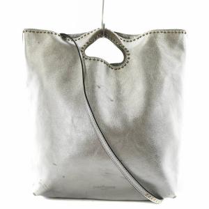アイリス IRIS ハンドバッグ ショルダーバッグ 2way スタッズ レザー シルバー色 /AN6 D