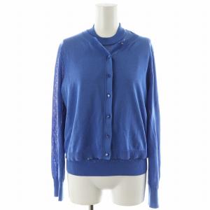 24SS フランジャプリントノースリーブ アンサンブルニット カーディガン 38 水色 ライトブルー 102418-16-150-68-380