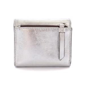 J&M DAVIDSON 三つ折り 財布 コンパクト ミニ ウォレット シルバー /YM