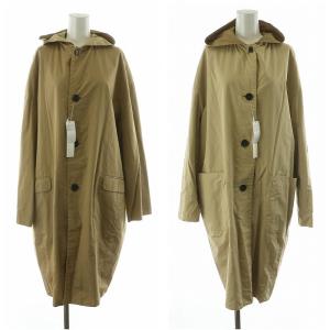 タグ付き フーテッドコート リバーシブル アウター ロング フーディー 36 ブラウン 23-08-71-0810HN