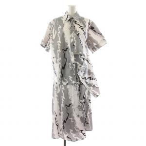 Abstract Print Skirt Shirt セットアップ スリットスカート シャツ ブラウス