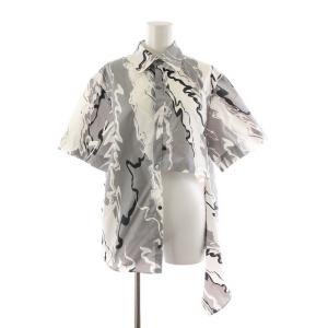 LE CIEL BLEU Abstract Print Skirt Shirt セットアップ スリットスカート シャツ ブラウス