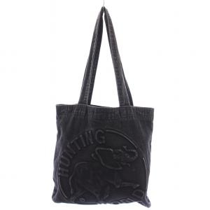 USA製 デニム トートバッグ ハンドバッグ ロゴ 黒 ブラック /BB