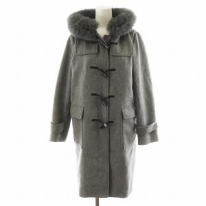 ダッフルコート ロング丈 フード フォックスファー アウター 36 グレー 101827-17-310-93-360