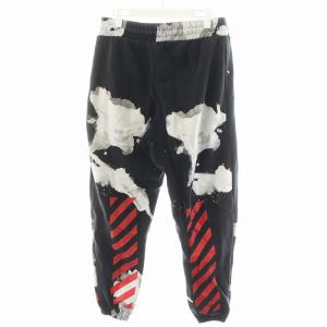 Off-White ジョガーパンツ スウェット パンツ 総柄 S 黒 ブラック /AN12