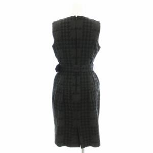 BURBERRY LONDON ツイード ノースリーブ ワンピース B1J15-297-09 千鳥格子 ひざ丈 36 黒 ブラック /G