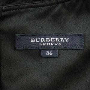 BURBERRY LONDON ツイード ノースリーブ ワンピース B1J15-297-09 千鳥格子 ひざ丈 36 黒 ブラック /G