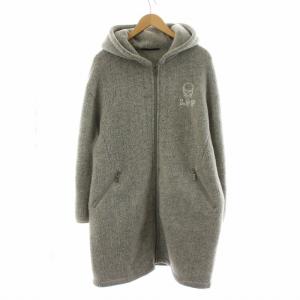 フーデッドコート スカル ラインストーン XS グレー