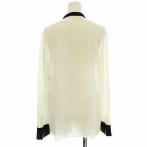 LANVIN シャツ 2625684 ブラウス 長袖 プリーツ 38 白 黒 /G