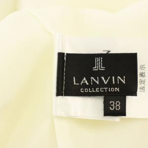 LANVIN シャツ 2625684 ブラウス 長袖 プリーツ 38 白 黒 /G