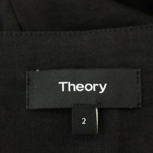 Theory ノーカラージャケット リネン混 麻 2 黒 ブラック /G