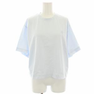 Tシャツ カットソー 半袖 ロゴ刺繍 S 水色 ライトブルー 111395 /HN