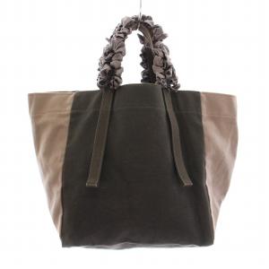 LUDLOW トートバッグ ハンドバッグ フリル ベージュ カーキ /YM