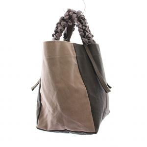 LUDLOW トートバッグ ハンドバッグ フリル ベージュ カーキ /YM