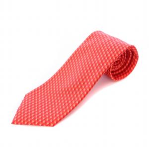 ネクタイ レギュラータイ 総柄 シルク ロゴ 赤 レッド /BB OH