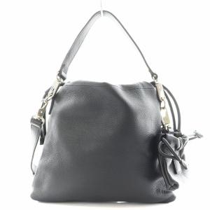 MAISON SPECIAL ショルダーバッグ ハンドバッグ 巾着 2way レザー 黒 ブラック /AN12