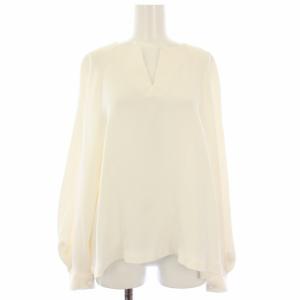 シルクツイルブラウス 長袖 スリットネック 38 アイボリー 531-9210601 /TK