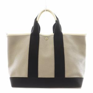 TOPKAPI トートバッグ ハンドバッグ ネオレザー グレージュ 黒 ブラック /AN4