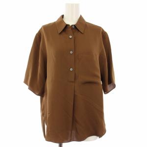 Project 22AW MODERN GGT WS02 シャツ ブラウス シルク 半袖 S 茶 14-2308203