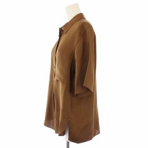 Theory Project 22AW MODERN GGT WS02 シャツ ブラウス シルク 半袖 S 茶 14-2308203