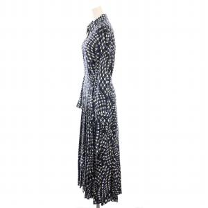 TORY BURCH PRINTED PLEATED SILK TWILL DRESS ワンピース