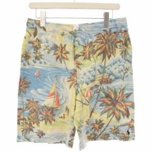 ハーフパンツ ショートパンツ 総柄 XL 18-20 水色 0200013627 /TK