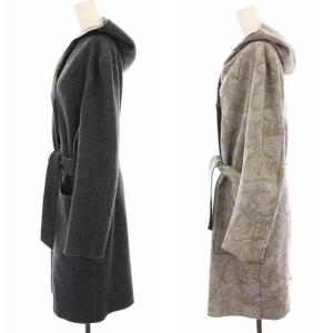 lucien pellat finet リバーシブルコート ロング フード付き アウター XS グレー /YM