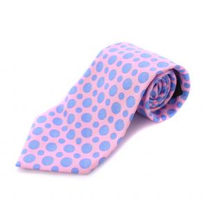 ネクタイ ココマーク レギュラータイ シルク ドット柄 ロゴ 総柄 チェーン バイカラー ピンク 青 ブルー