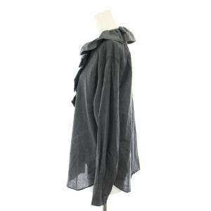 MARGARET HOWELL 21SS ファインコットンシャンブレーフリルカラーブラウス シャツ 長袖 1 グレー 578-1253001