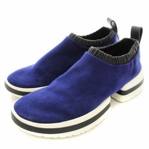 スエード スニーカー スリッポン 厚底 7.5 ネイビー 紺 /G