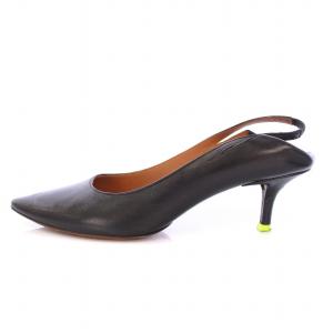 VETEMENT パンプス ストラップ ポインテッドトゥ ハイヒール ローヒール レザー 36 黒 ブラック /BB