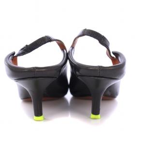 VETEMENT パンプス ストラップ ポインテッドトゥ ハイヒール ローヒール レザー 36 黒 ブラック /BB