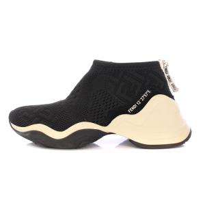 ハイテク ジャガード ローカットスニーカー シューズ 厚底 ズッカ柄 FFロゴ 37 黒 ブラック 8E6989