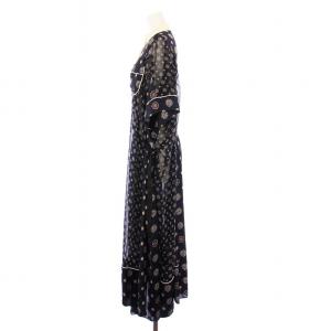 sacai Komon Print Dress ワンピース シアー 1 ネイビー 21-05581