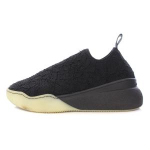 ローカットスニーカー シューズ スリッポン 厚底 レース 25cm 黒 ブラック /BB